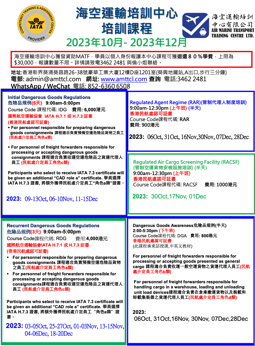 Dangerous Goods Regulations Related Class Schedules (2023 Oct)